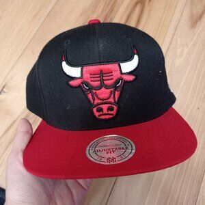 Mitchell & Ness Chicago Bulls Snapback Hat Cap Black Red